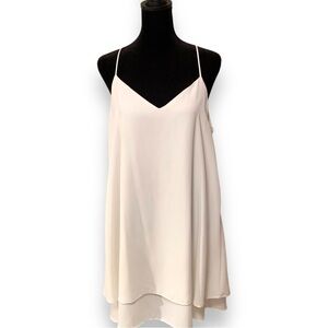 Embrace Los Angeles Cream Layered Sleeveless Skinny Straps Racerback Mini Dress